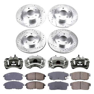 Callahan Brake Parts® - Drilled & Slotted Brake Kit with Calipers