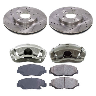 Callahan Brake Parts® - Drilled & Slotted Brake Kit with Calipers