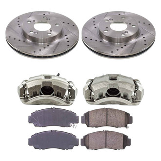 Callahan Brake Parts® - Drilled and Slotted Front Brake Kit with Calipers