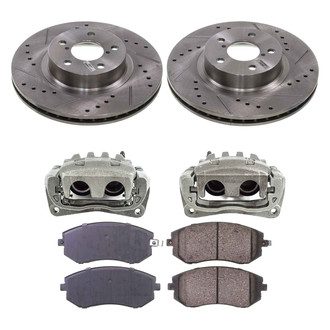 Callahan Brake Parts® - Drilled and Slotted Front Brake Kit with Calipers
