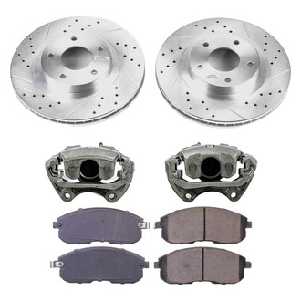 Callahan Brake Parts® - Drilled and Slotted Front Brake Kit with Calipers