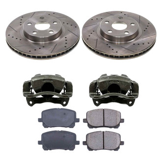 Callahan Brake Parts® - Drilled and Slotted Front Brake Kit with Calipers