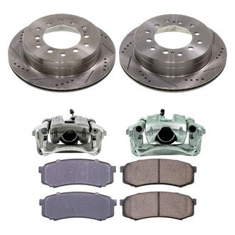 Callahan Brake Parts® - Drilled and Slotted Rear Brake Kit with Calipers