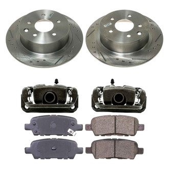 Callahan Brake Parts® - Drilled and Slotted Rear Brake Kit with Calipers