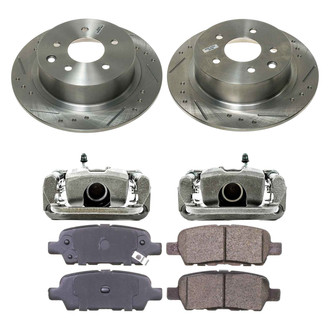 Callahan Brake Parts® - Drilled and Slotted Rear Brake Kit with Calipers