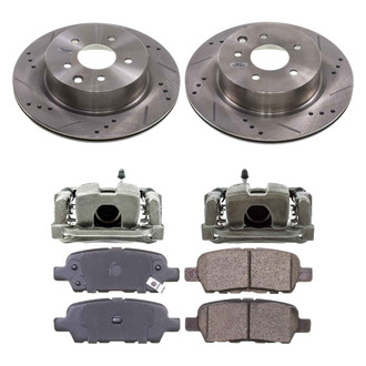 Callahan Brake Parts® - Drilled and Slotted Rear Brake Kit with Calipers