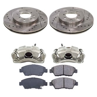 Callahan Brake Parts® - Drilled and Slotted Front Brake Kit with Calipers