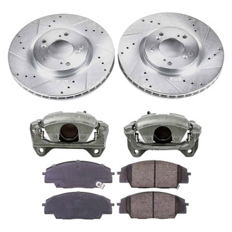 Callahan Brake Parts® - Drilled and Slotted Front Brake Kit with Calipers