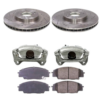 Callahan Brake Parts® - Drilled and Slotted Front Brake Kit with Calipers