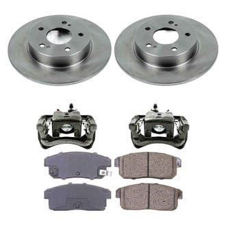 Callahan Brake Parts® - Plain Rear Brake Kit with Calipers