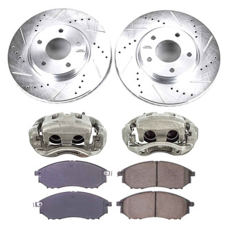 Callahan Brake Parts® - Drilled & Slotted Brake Kit with Calipers