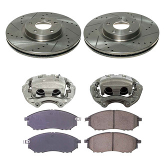Callahan Brake Parts® - Drilled and Slotted Front Brake Kit with Calipers