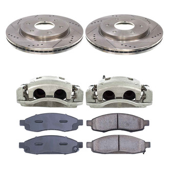 Callahan Brake Parts® - Drilled and Slotted Front Brake Kit with Calipers
