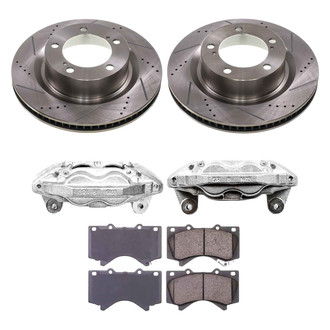 Callahan Brake Parts® - Drilled and Slotted Front Brake Kit with Calipers