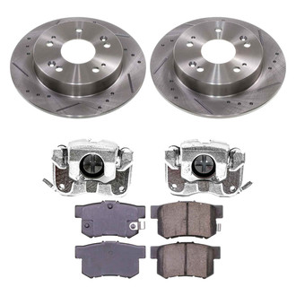 Callahan Brake Parts® - Drilled and Slotted Rear Brake Kit with Calipers