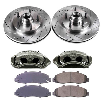 Callahan Brake Parts® - Drilled and Slotted Front Brake Kit with Calipers
