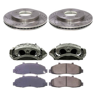 Callahan Brake Parts® - Drilled and Slotted Front Brake Kit with Calipers