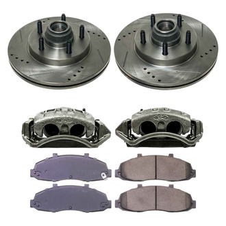 Callahan Brake Parts® - Drilled and Slotted Front Brake Kit with Calipers