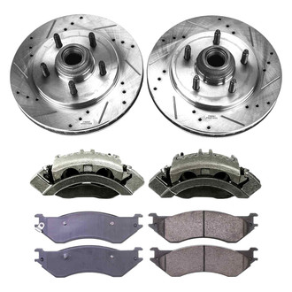 Callahan Brake Parts® - Drilled and Slotted Front Brake Kit with Calipers