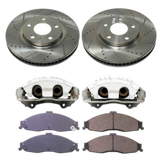 Callahan Brake Parts® - Drilled and Slotted Front Brake Kit with Calipers