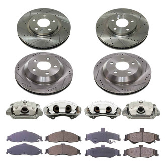 Callahan Brake Parts® - Drilled and Slotted Brake Kit with Calipers