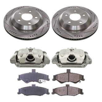 Callahan Brake Parts® - Drilled and Slotted Rear Brake Kit with Calipers