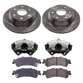 Callahan Brake Parts® - Drilled and Slotted Rear Brake Kit with Calipers