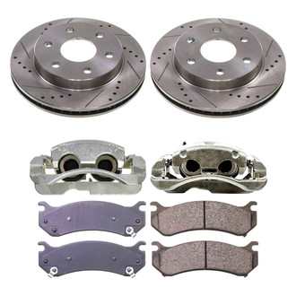 Callahan Brake Parts® - Drilled and Slotted Front Brake Kit with Calipers