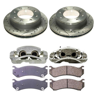 Callahan Brake Parts® - Drilled and Slotted Rear Brake Kit with Calipers