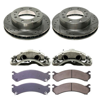 Callahan Brake Parts® - Drilled and Slotted Front Brake Kit with Calipers