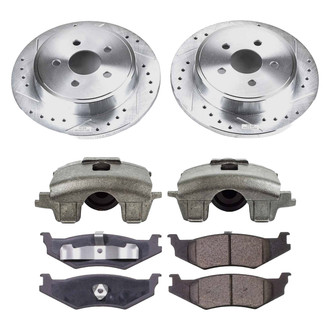 Callahan Brake Parts® - Drilled and Slotted Rear Brake Kit with Calipers