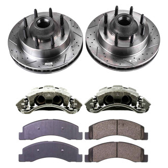 Callahan Brake Parts® - Drilled and Slotted Front Brake Kit with Calipers