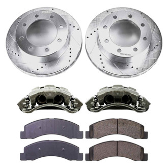 Callahan Brake Parts® - Drilled and Slotted Front Brake Kit with Calipers