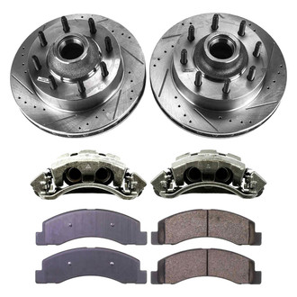 Callahan Brake Parts® - Drilled and Slotted Front Brake Kit with Calipers