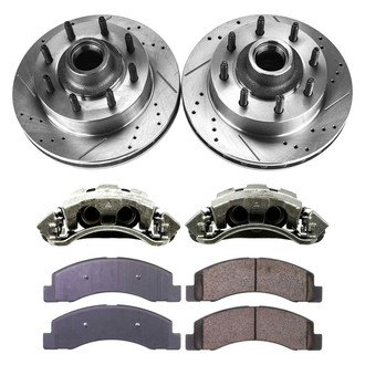 Callahan Brake Parts® - Drilled and Slotted Front Brake Kit with Calipers