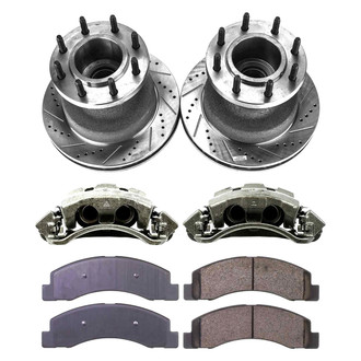 Callahan Brake Parts® - Drilled and Slotted Front Brake Kit with Calipers