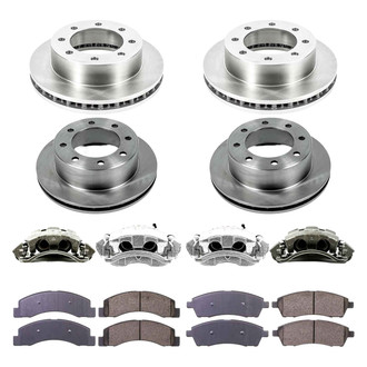 Callahan Brake Parts® - Plain Front and Rear Brake Kit with Calipers