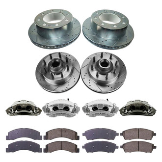 Callahan Brake Parts® - Drilled and Slotted Front and Rear Brake Kit with Calipers