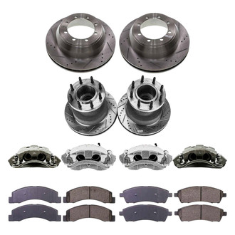 Callahan Brake Parts® - Drilled and Slotted Front and Rear Brake Kit with Calipers