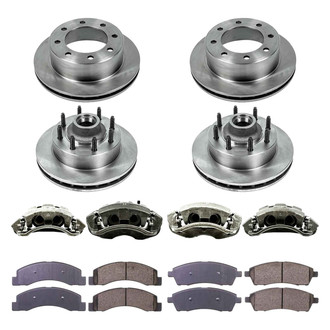 Callahan Brake Parts® - Plain Front and Rear Brake Kit with Calipers