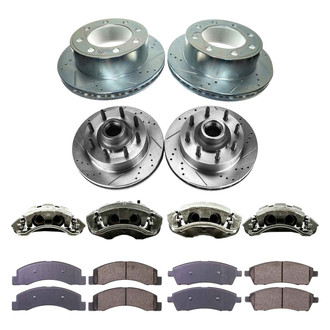 Callahan Brake Parts® - Drilled and Slotted Front and Rear Brake Kit with Calipers