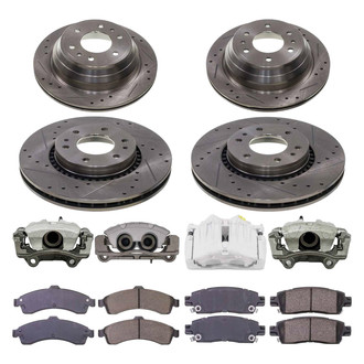 Callahan Brake Parts® - Drilled and Slotted Brake Kit with Calipers
