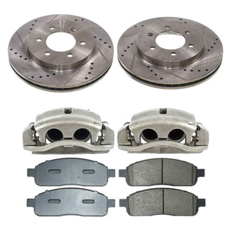 Callahan Brake Parts® - Drilled and Slotted Front Brake Kit with Calipers