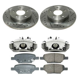 Callahan Brake Parts® - Drilled and Slotted Rear Brake Kit with Calipers