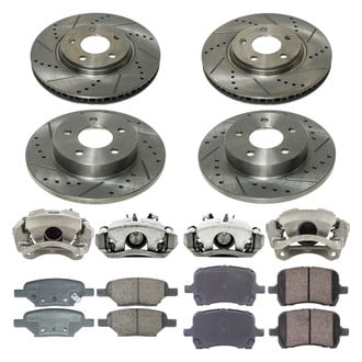 Callahan Brake Parts® - Drilled and Slotted Brake Kit with Calipers