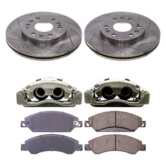 Callahan Brake Parts® - Drilled and Slotted Front Brake Kit with Calipers
