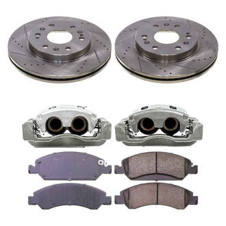 Callahan Brake Parts® - Drilled and Slotted Front Brake Kit with Calipers