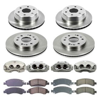 Callahan Brake Parts® - Plain Front and Rear Brake Kit with Calipers