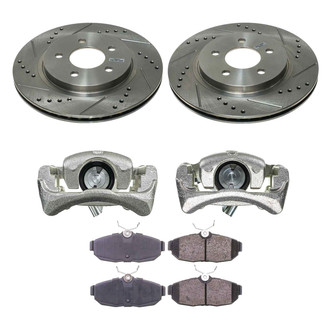 Callahan Brake Parts® - Drilled and Slotted Rear Brake Kit with Calipers
