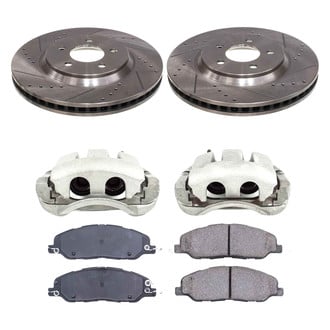 Callahan Brake Parts® - Drilled and Slotted Front Brake Kit with Calipers